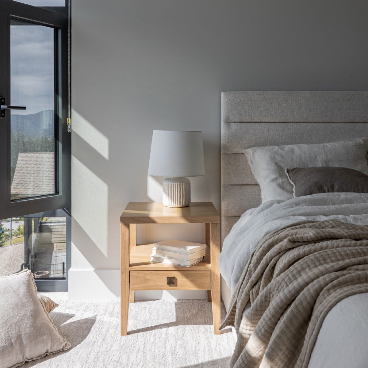 Justin Queen Storage Bed - Cream