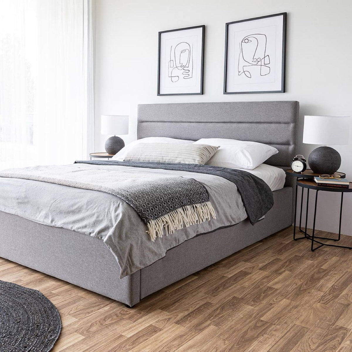 Justin Queen Storage Bed - Greige