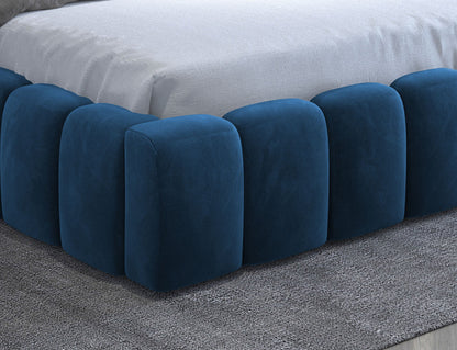 Lamica Upholstered LED Storage Platform Bed - Teal Blue