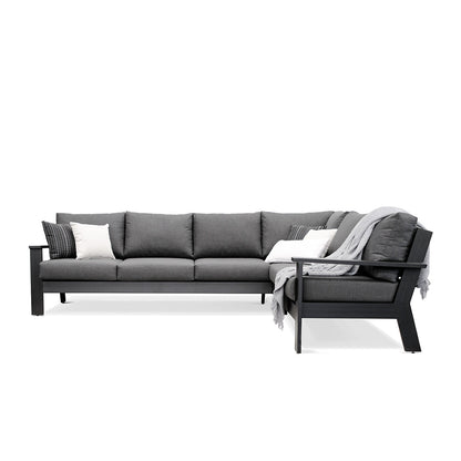 Magnolia Black Aluminum Sectional with Sunbrella® Cushions