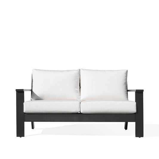 Magnolia Black Aluminum Loveseat with Sunbrella® Cushions