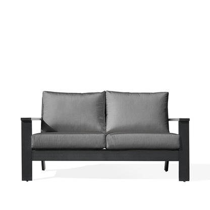 Magnolia Black Aluminum Loveseat with Sunbrella® Cushions