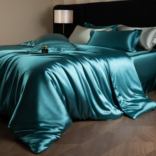 Lustre Luxe Elegant Duvet Set - Moonlight Blue