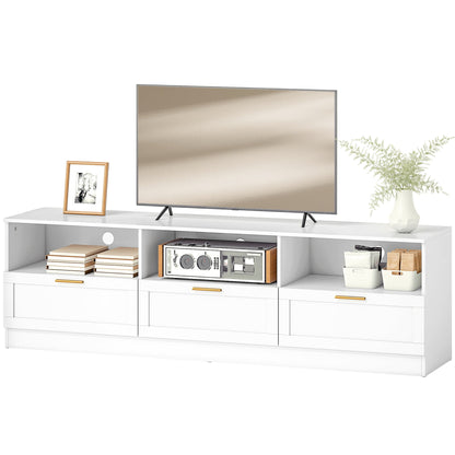 Dallas Modern TV Stand with Storage Drawers for TVs up to 85"-White