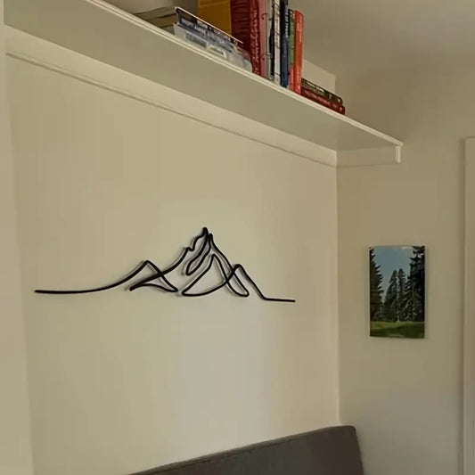 Black Metal Gable Wall Decor – Modern Minimalist Wall Art