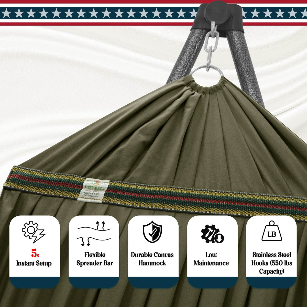 Tranquillo Uniki Canvas Hammock Stand
