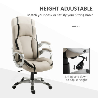 Fisher Ergonomic Executive Office Chair-Beige/Black