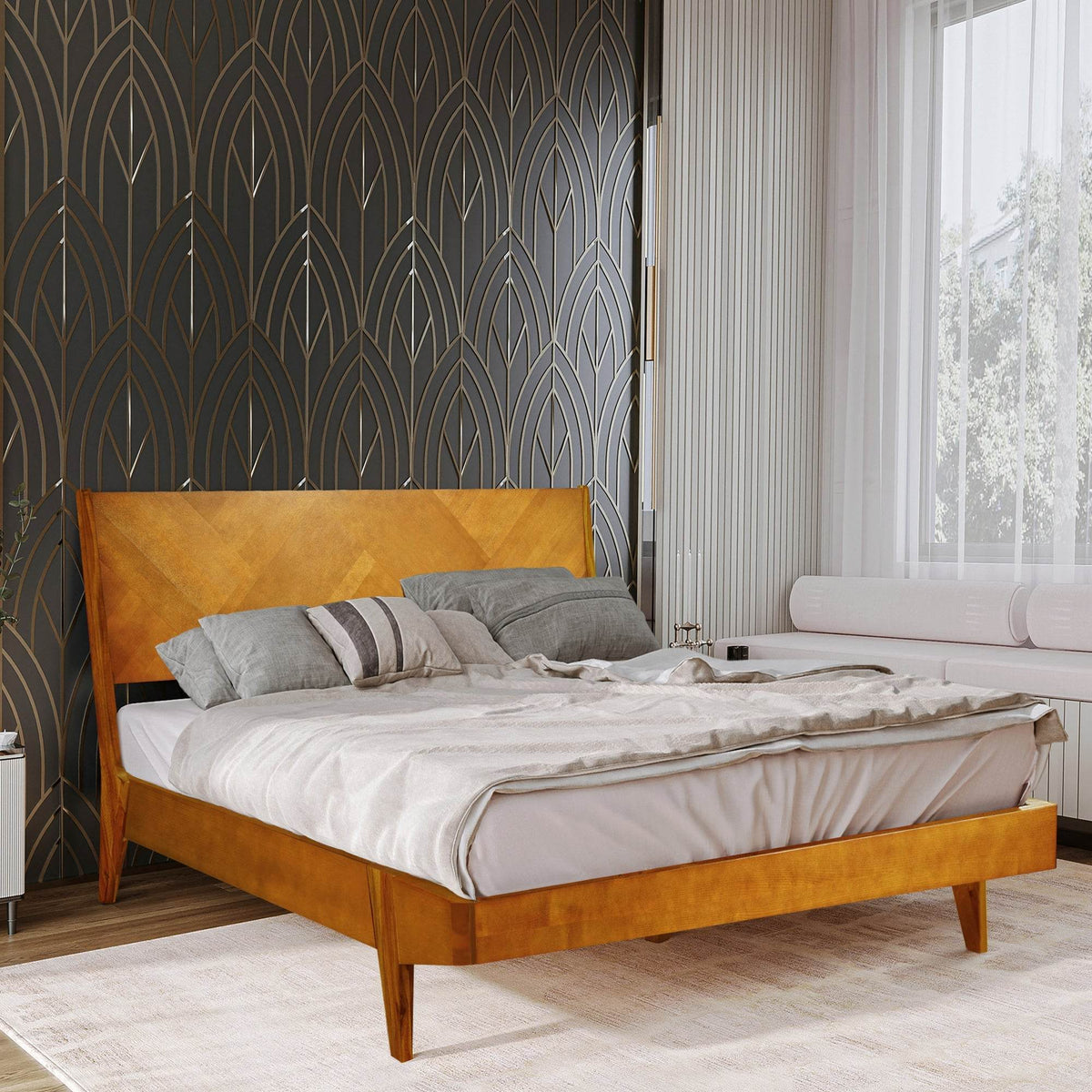 Gazelle Platform Bed Frame With Headboard