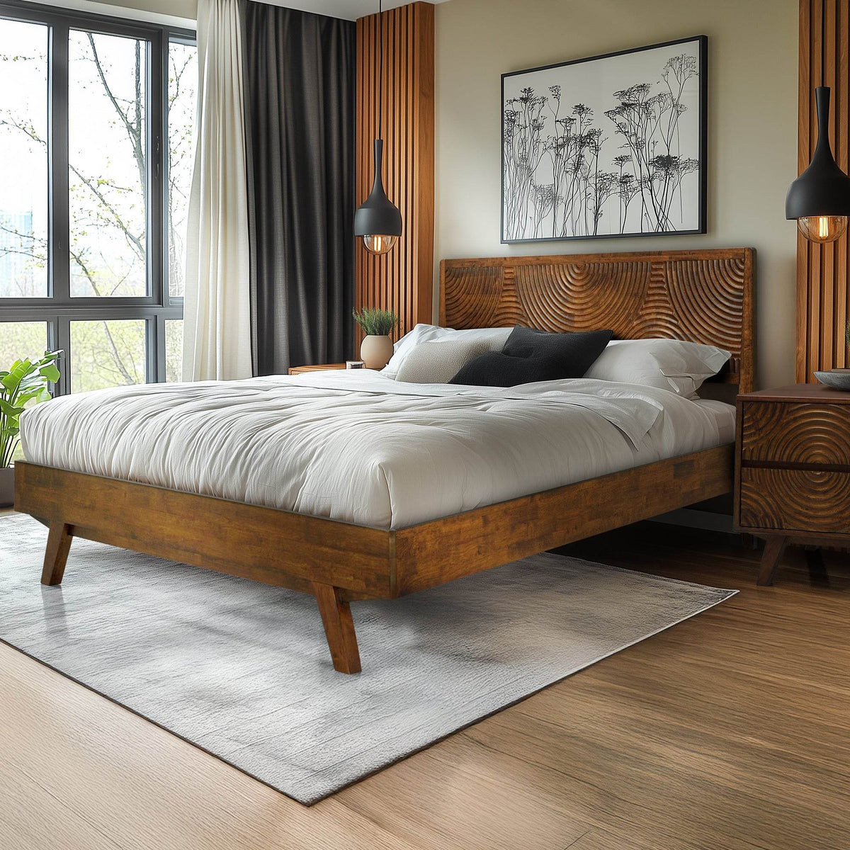 Harmony Platform Bed Frame with Headboard