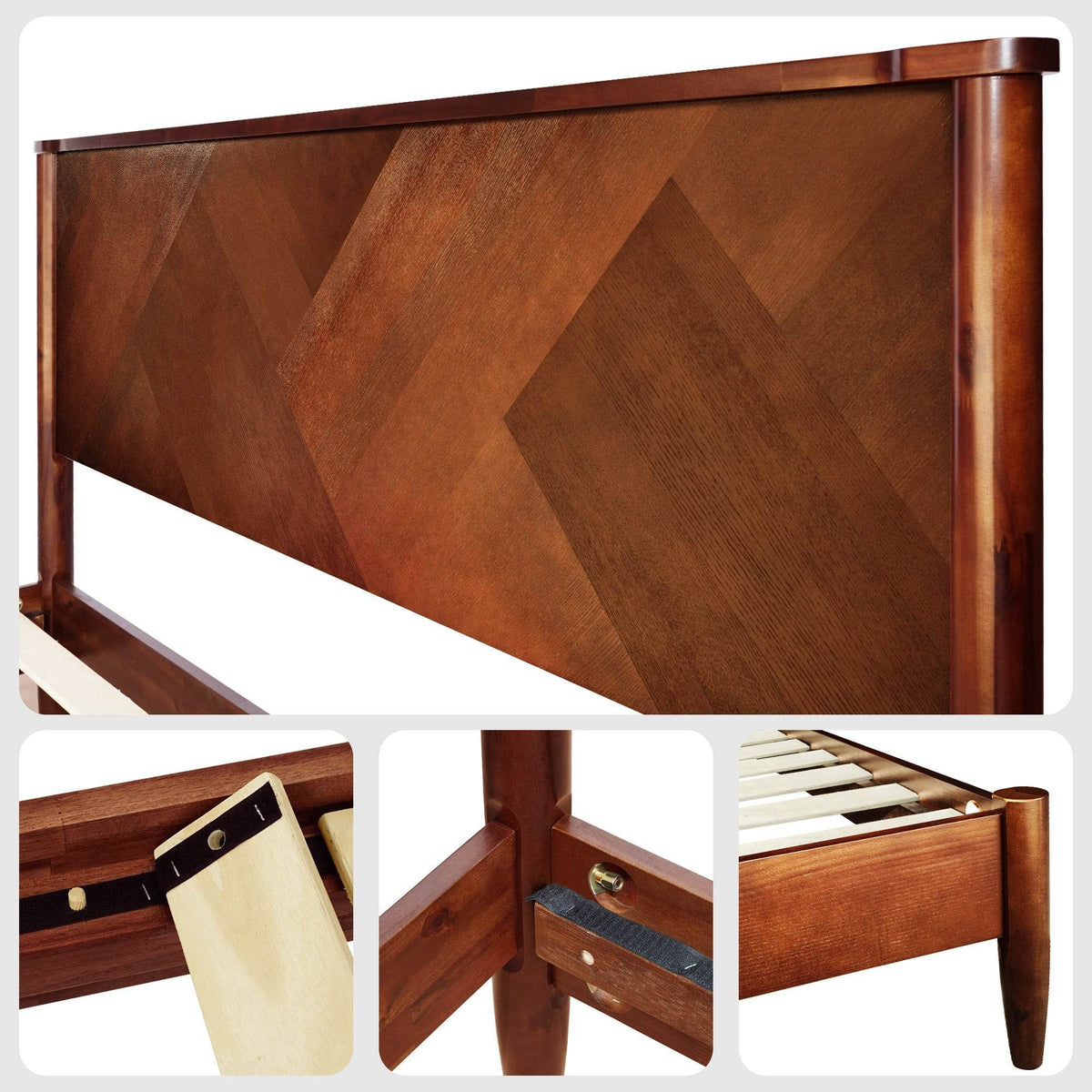 Panthera Platform Bed Frame With Headboard