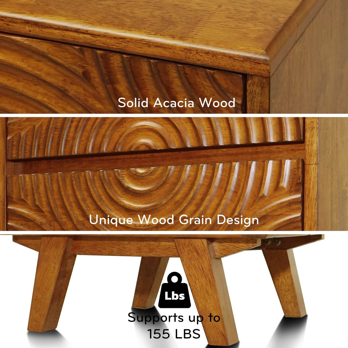 Harmony Nightstand with 2 Drawers