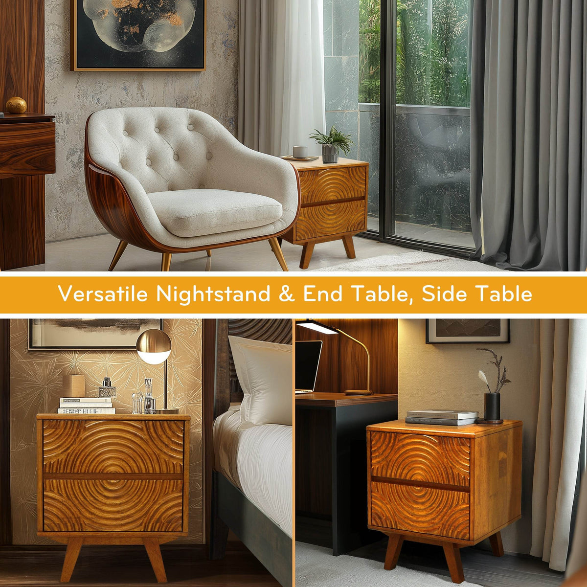 Harmony Nightstand with 2 Drawers