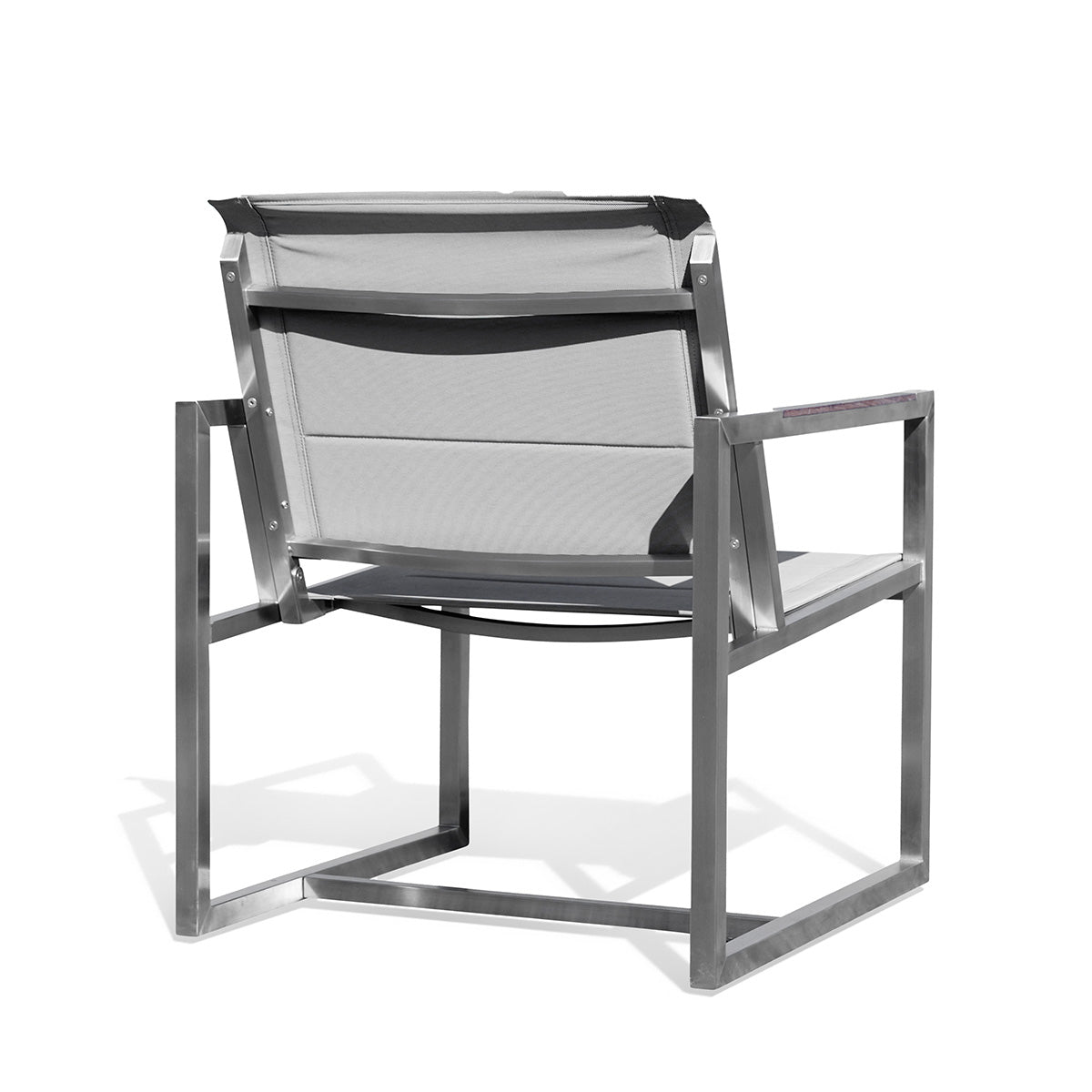 Pine Stainless Steel & Teak Outdoor Sling 2 Chairs Bistro Set