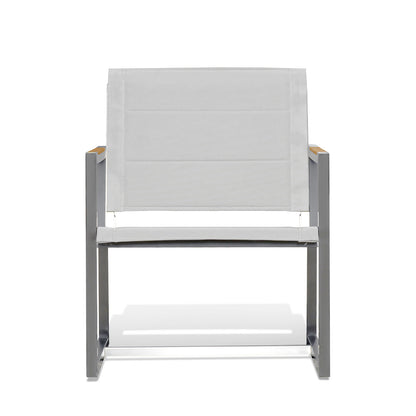 Pine Stainless Steel & Teak Outdoor Sling 2 Chairs Bistro Set