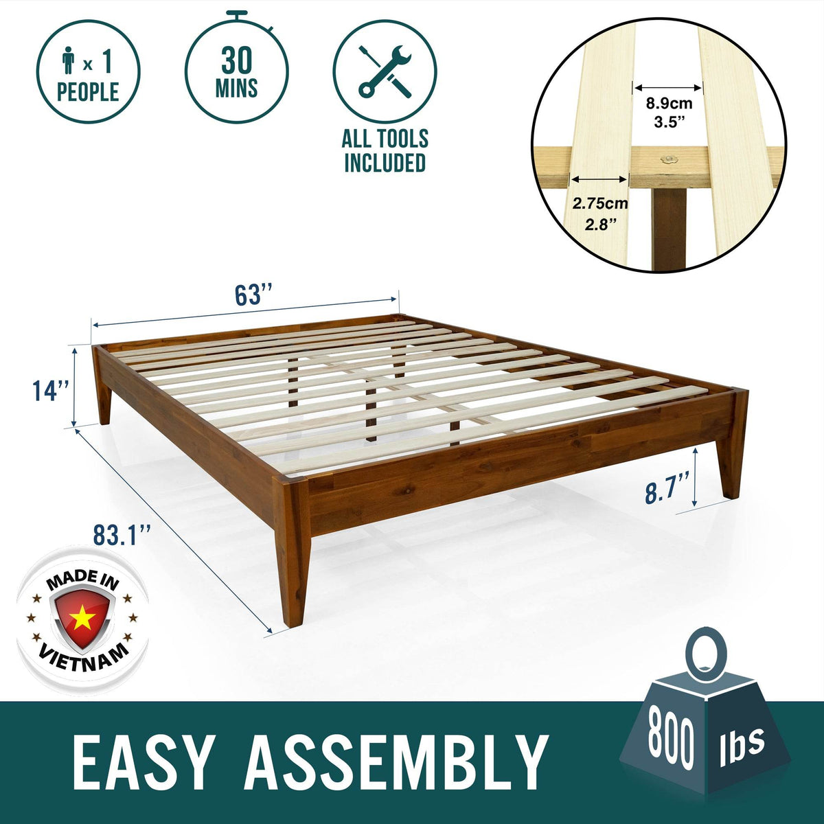 Mervyn Solid Wood Platform Bed