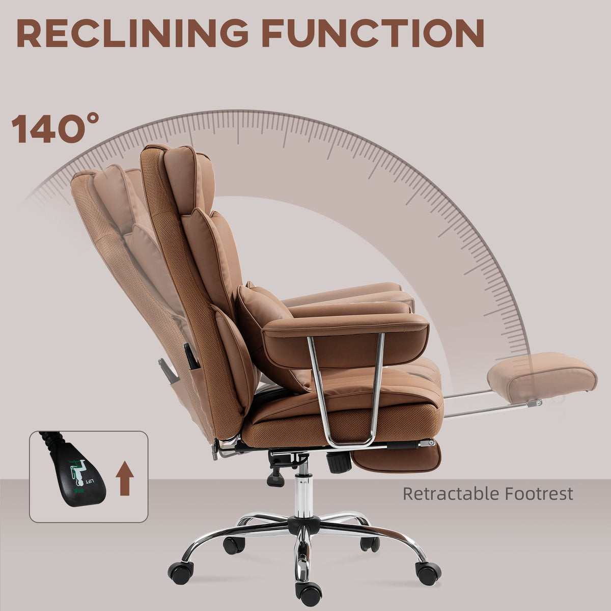 Matteo Executive Office Chair with 6 Points Massage-Brown
