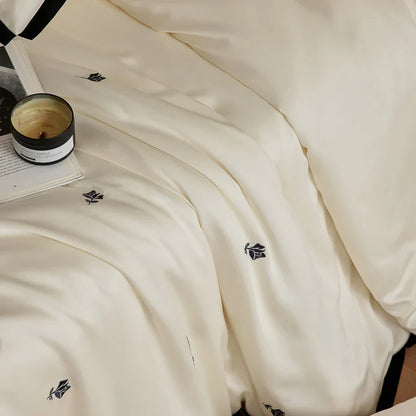 Royal Retreat Rose Embroidery 600 TC Duvet Set - Cream