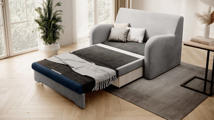 Ario Condo Style 2 Seater Storage Sleeper Sofa - Grey/Navy