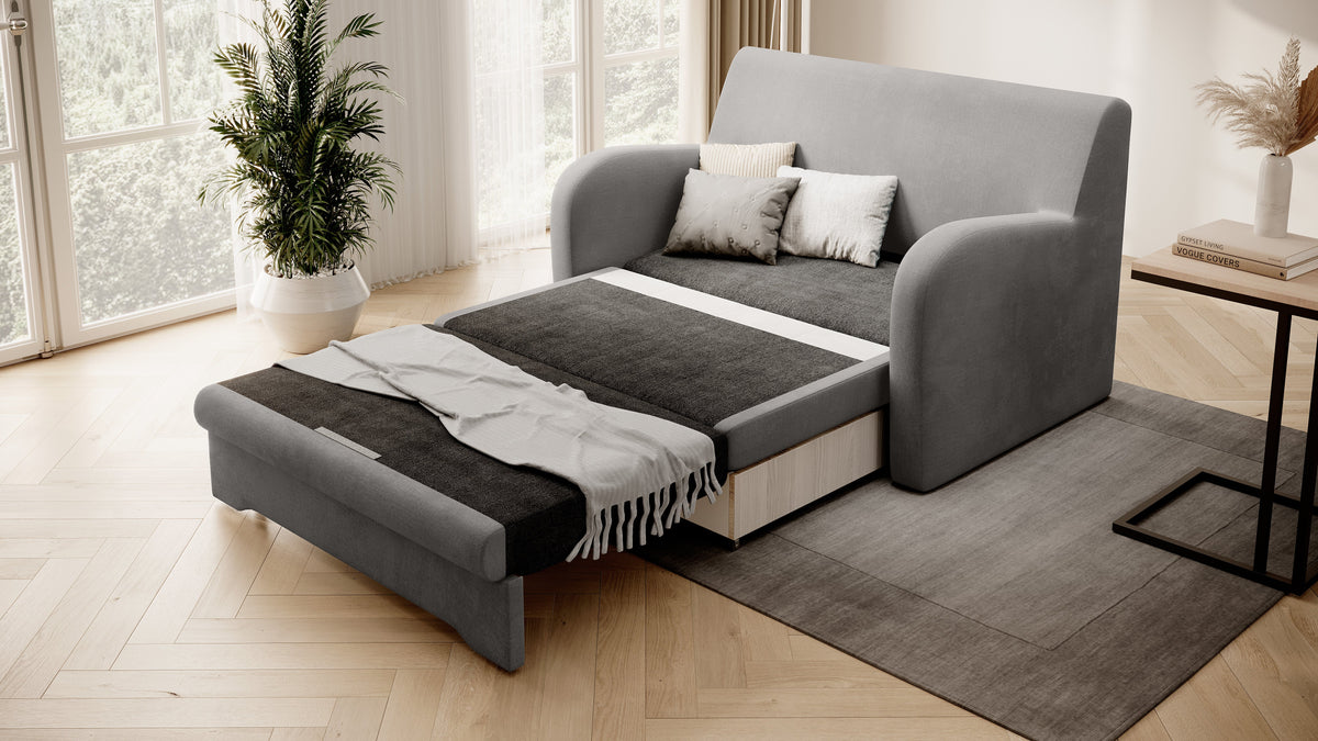 Ario Condo Style 2 Seater Storage Sleeper Sofa - Grey