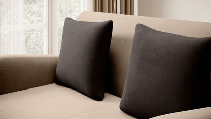 Ario Condo Style 2 Seater Storage Sleeper Sofa - Beige/Brown