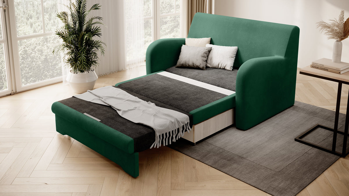 Ario Condo Style 2 Seater Storage Sleeper Sofa - Green