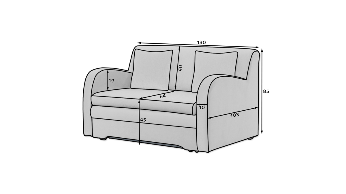 Ario Condo Style 2 Seater Storage Sleeper Sofa - Beige