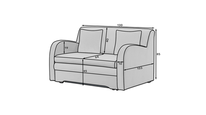 Ario Condo Style 2 Seater Storage Sleeper Sofa - Grey