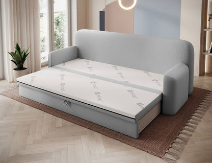 Elioss 3 Seater Storage Sleeper Sofa - Light Grey