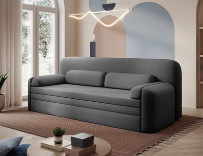 Elioss 3 Seater Storage Sleeper Sofa - Dark Grey