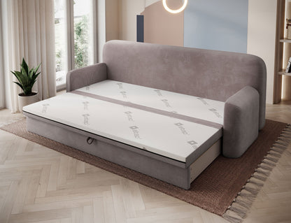 Elioss 3 Seater Storage Sleeper Sofa - Fudge Brown