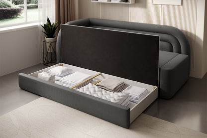 Fabillo Storage Sleeper Sofa - Dark Grey