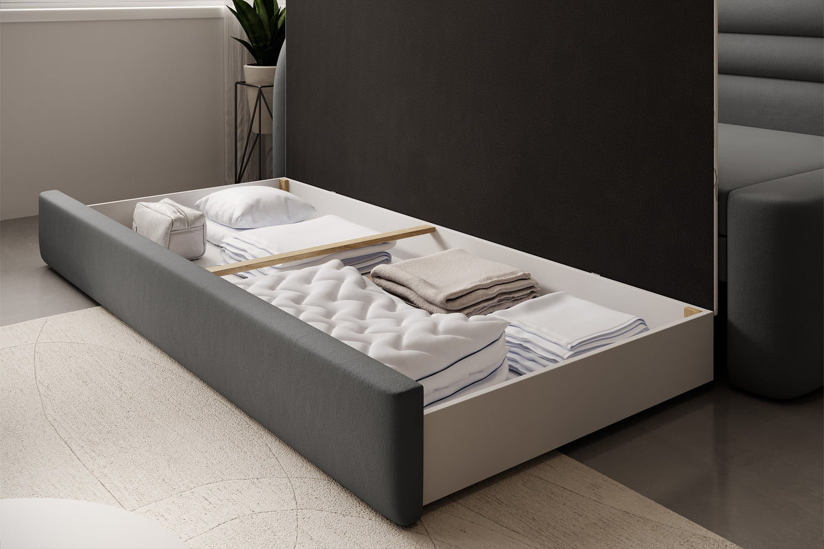 Fabillo Storage Sleeper Sofa - Dark Grey