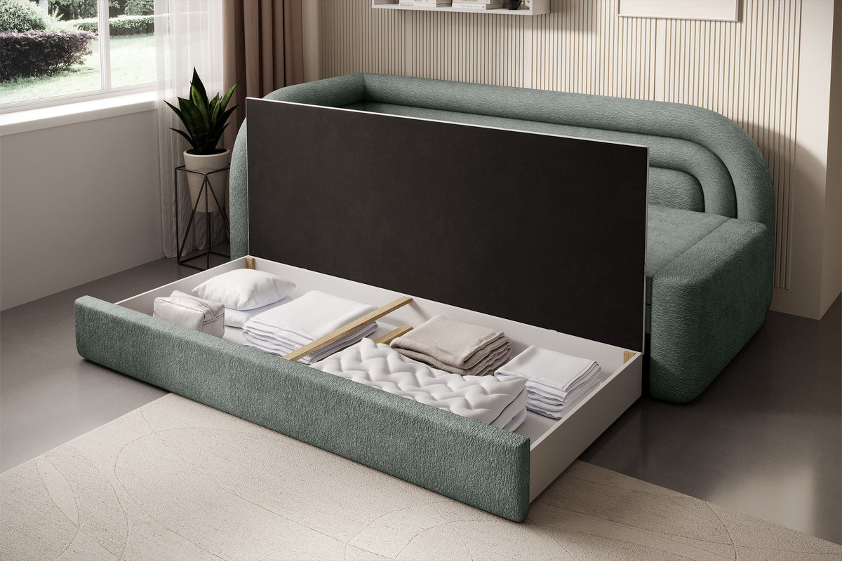 Fabillo Storage Sleeper Sofa - Moss Green