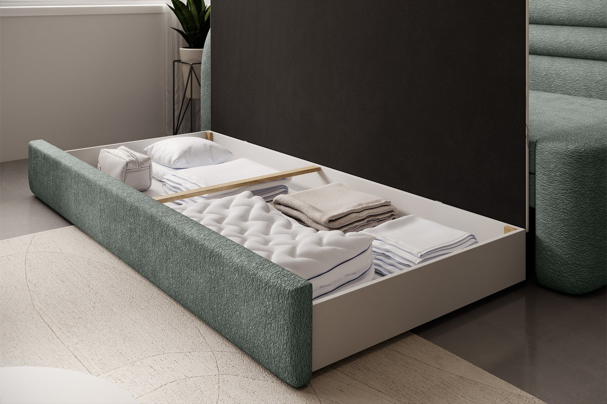 Fabillo Storage Sleeper Sofa - Moss Green