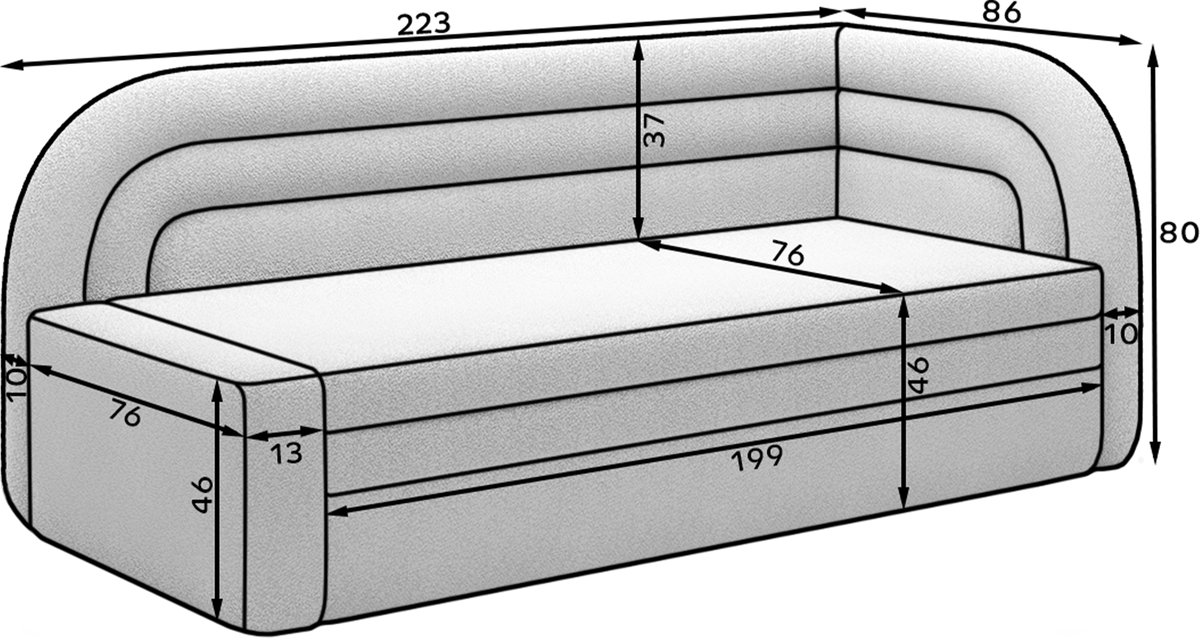 Fabillo Storage Sleeper Sofa - Beige
