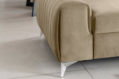 Laurence 3 Seater Velvet Sleeper Sofa - Beige
