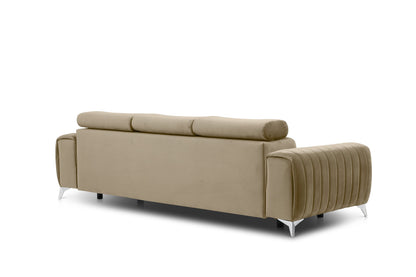 Laurence 3 Seater Velvet Sleeper Sofa - Beige