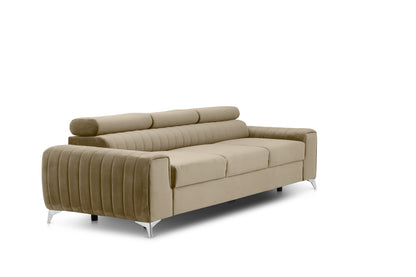 Laurence 3 Seater Velvet Sleeper Sofa - Beige