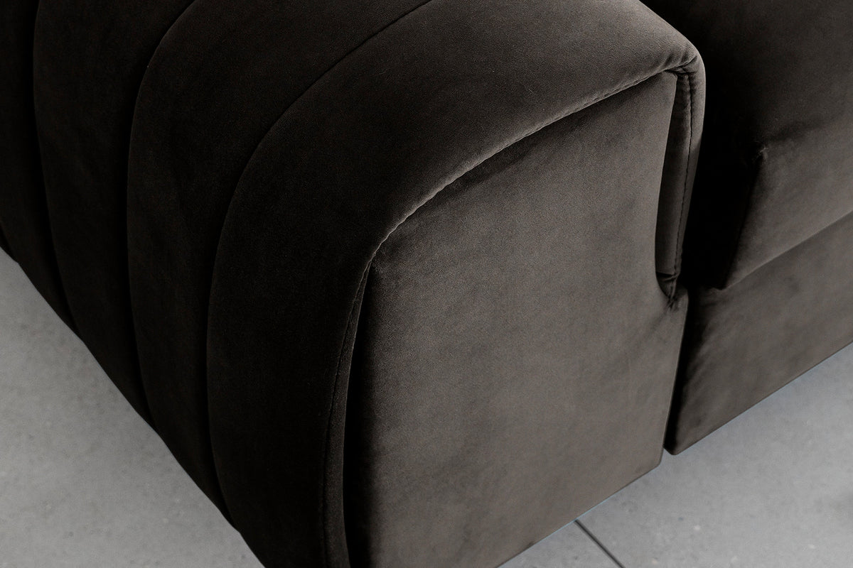 Laurence 3 Seater Velvet Sleeper Sofa - Dark Brown