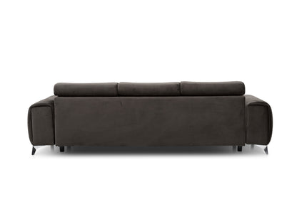 Laurence 3 Seater Velvet Sleeper Sofa - Dark Brown
