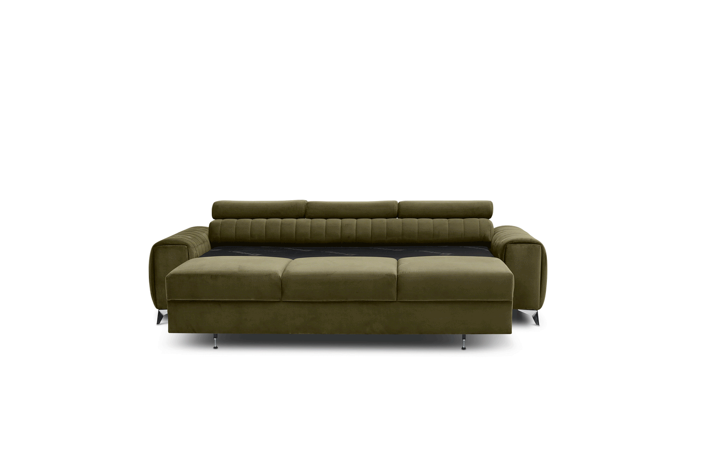 Laurence 3 Seater Velvet Sleeper Sofa - Olive Green