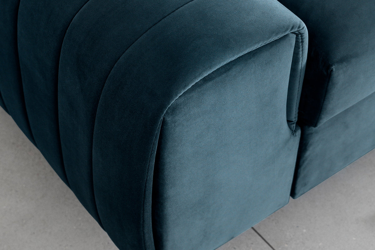 Laurence 3 Seater Velvet Sleeper Sofa - Teal Blue