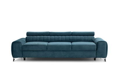 Laurence 3 Seater Velvet Sleeper Sofa - Teal Blue
