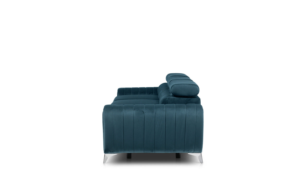 Laurence 3 Seater Velvet Sleeper Sofa - Teal Blue