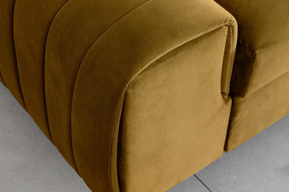 Laurence 3 Seater Velvet Sleeper Sofa - Mustard