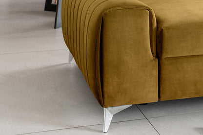 Laurence 3 Seater Velvet Sleeper Sofa - Mustard