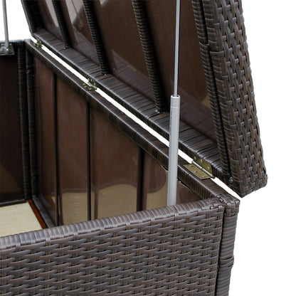 Dark Brown Outdoor Wicker Storage Box