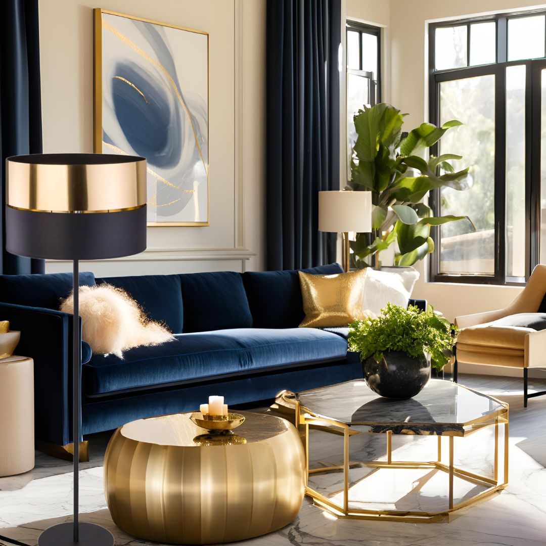 HILTON Black Gold Floor Lamp