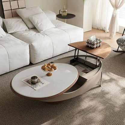 BT77 Smart Coffee Table: Adjustable Height, Extendable, 360-Degree Rotation