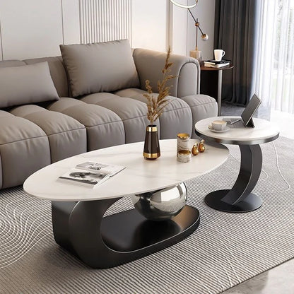 BT31 Modern Oval Marble Coffee Table